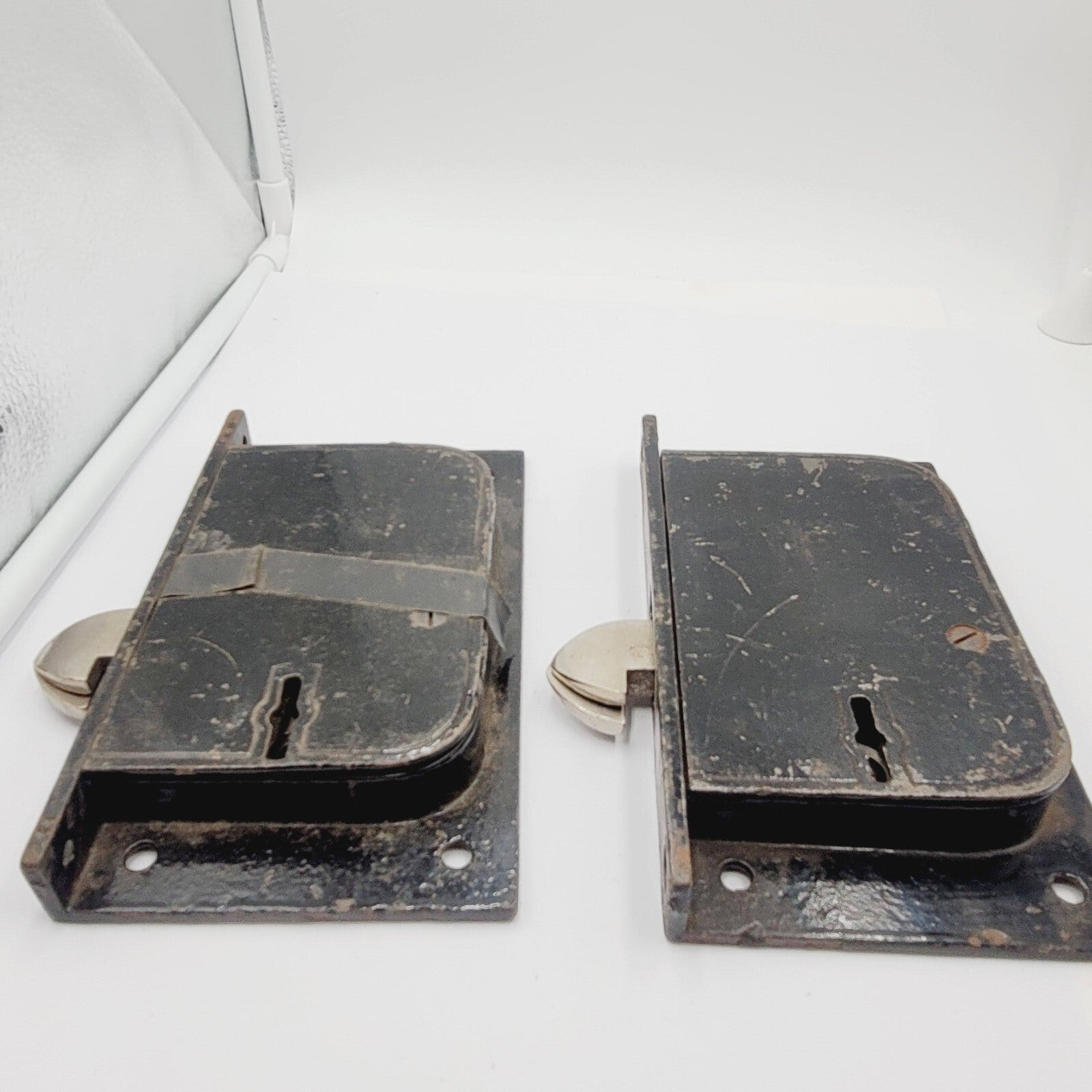 Vintage FC Stearns Mortise Lock Lot of 2 Door Hardware Salvage Unusual Rare