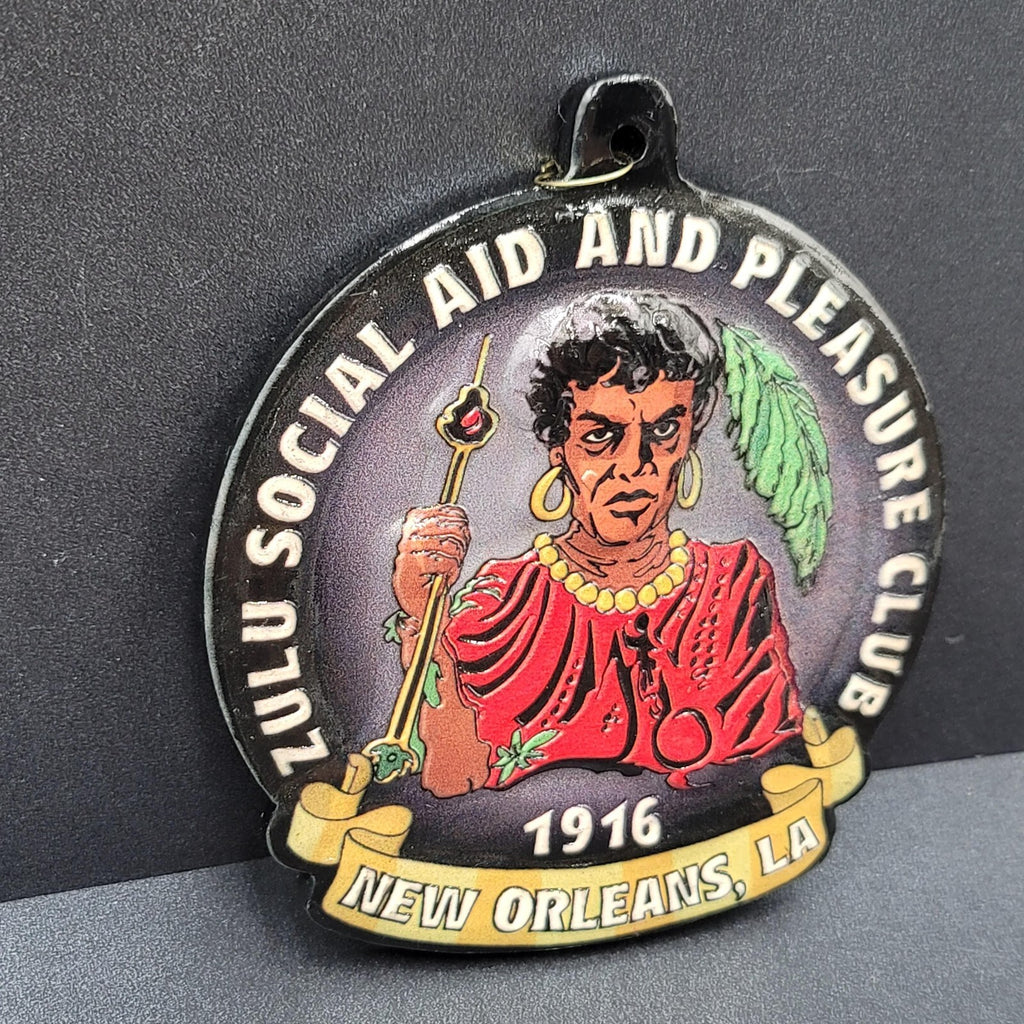 Zulu Social Pleasure Club 1916 Witchdoctor New Orleans Wall Plaque 4.25"