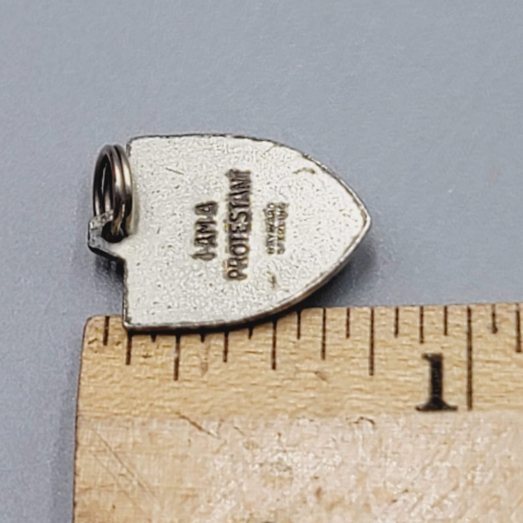 Vintage Hayward Sterling Silver I AM A PROTESTANT Charm 3/4"