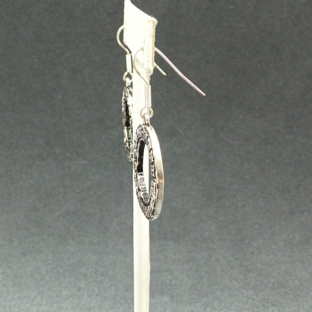 Pierced Earrings Silver tone Inspirational "Believe Only Fear Not" Dangle 1"