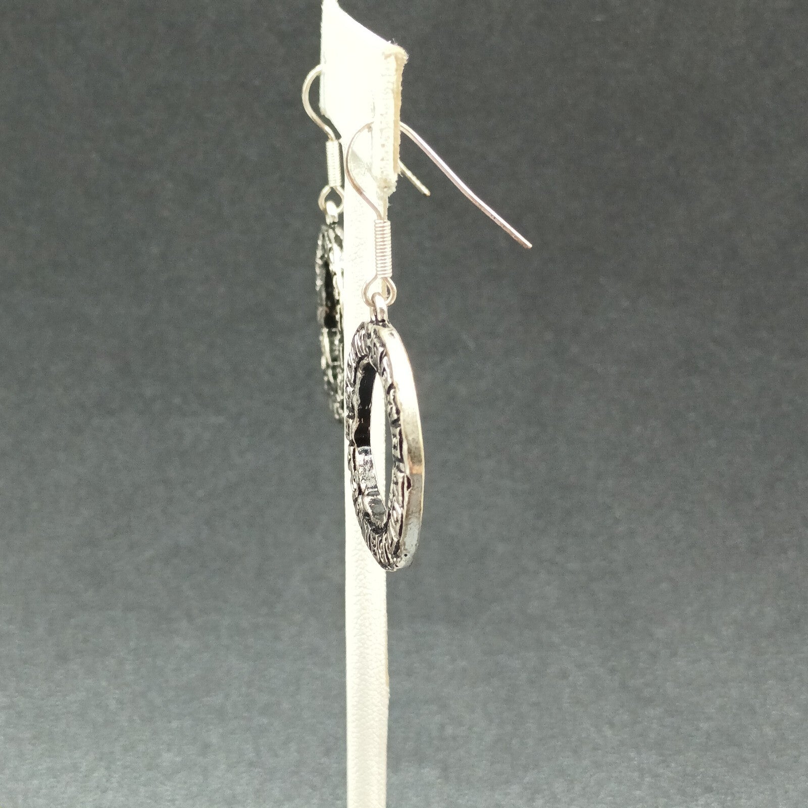 Pierced Earrings Silver tone Inspirational "Believe Only Fear Not" Dangle 1"