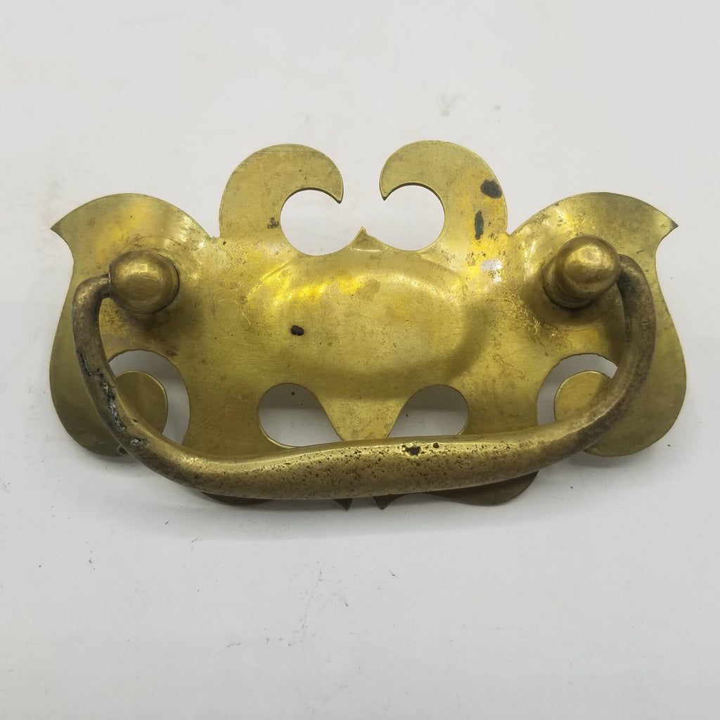 Lot of 4 Vtg Gold Metal Batwing Chippendale Style Drop Bail Drawer Pulls