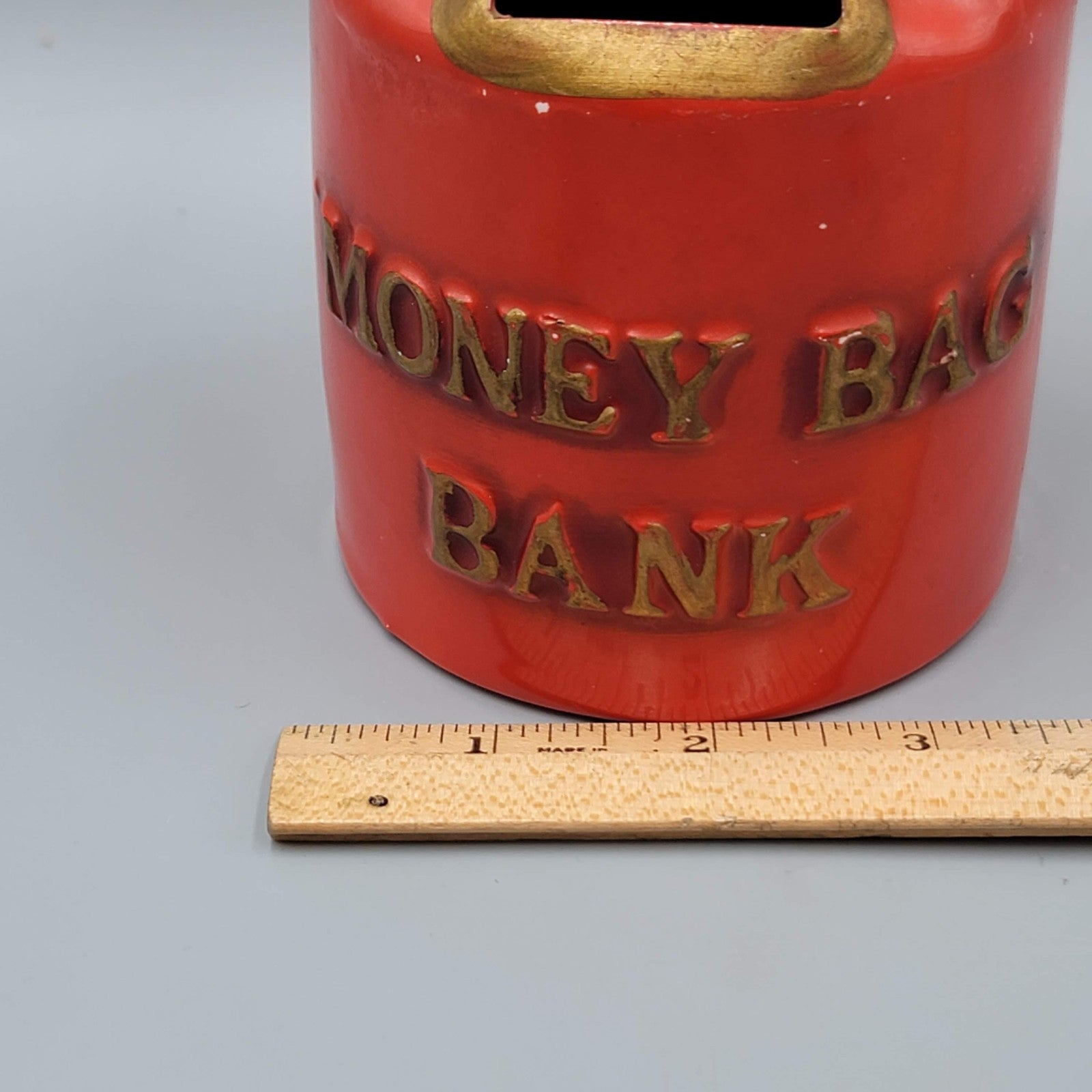 Vintage Ceramic Money Bag Coin Bank Lego Japan No Stopper