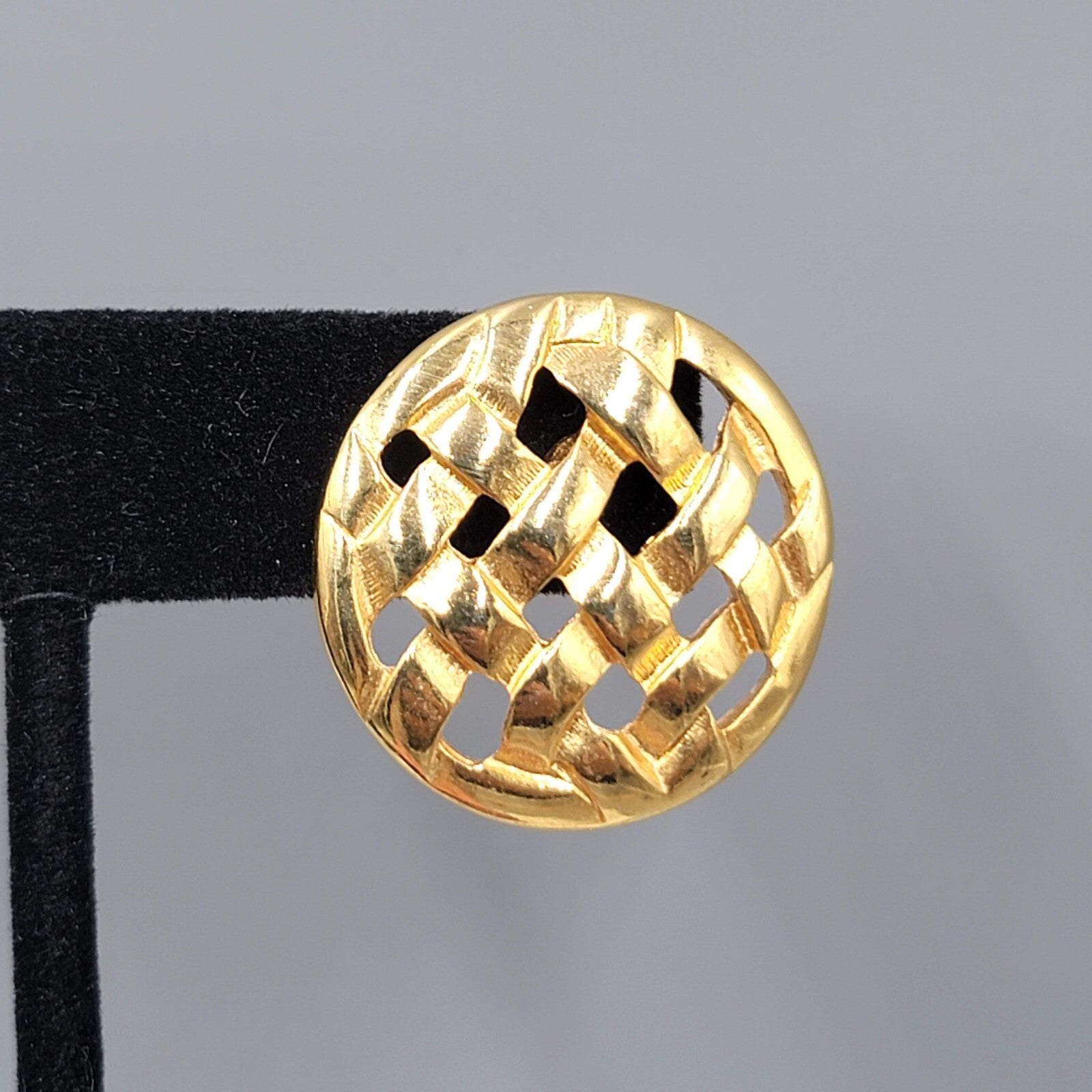 Vintage Pierced Earrings Gold Plated Wound Open Work Drop 1"