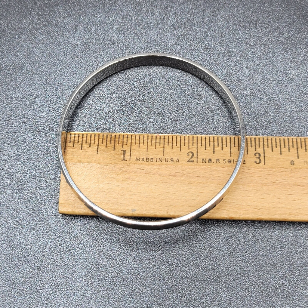 Vintage Monet Silver tone Bangle Bracelet L 2.75" diameter