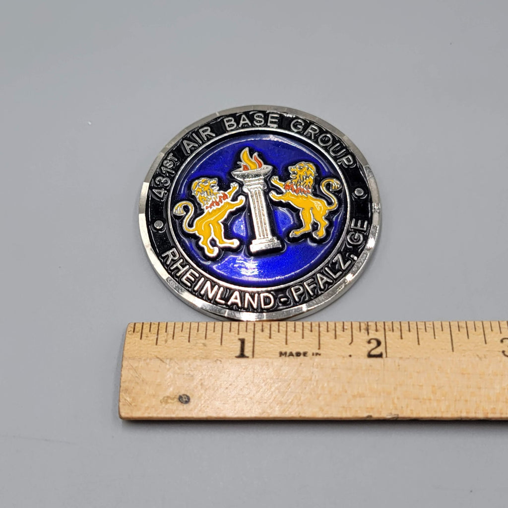 431st Air Base Group RHEINLAND PFALZ GERMANY CHALLENGE COIN People First 2"