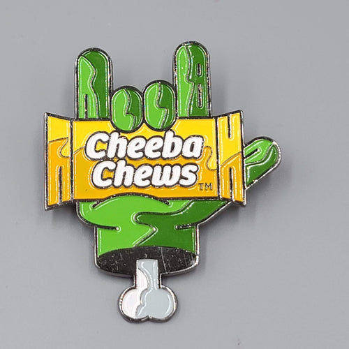 Cheeba Chews Enamel Lapel Hat Pin Large Green Hand 2 3/8"