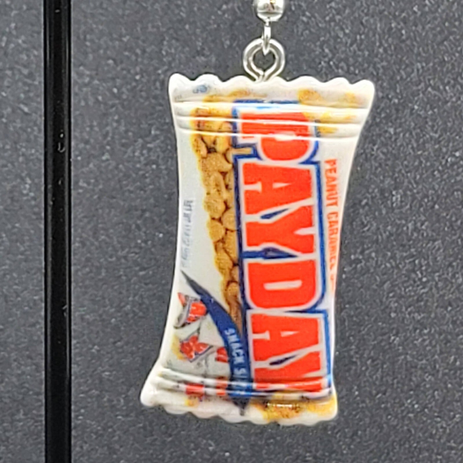 New PAYDAY Candy Bar Pierced Earrings Acrylic Dangle 1.5"