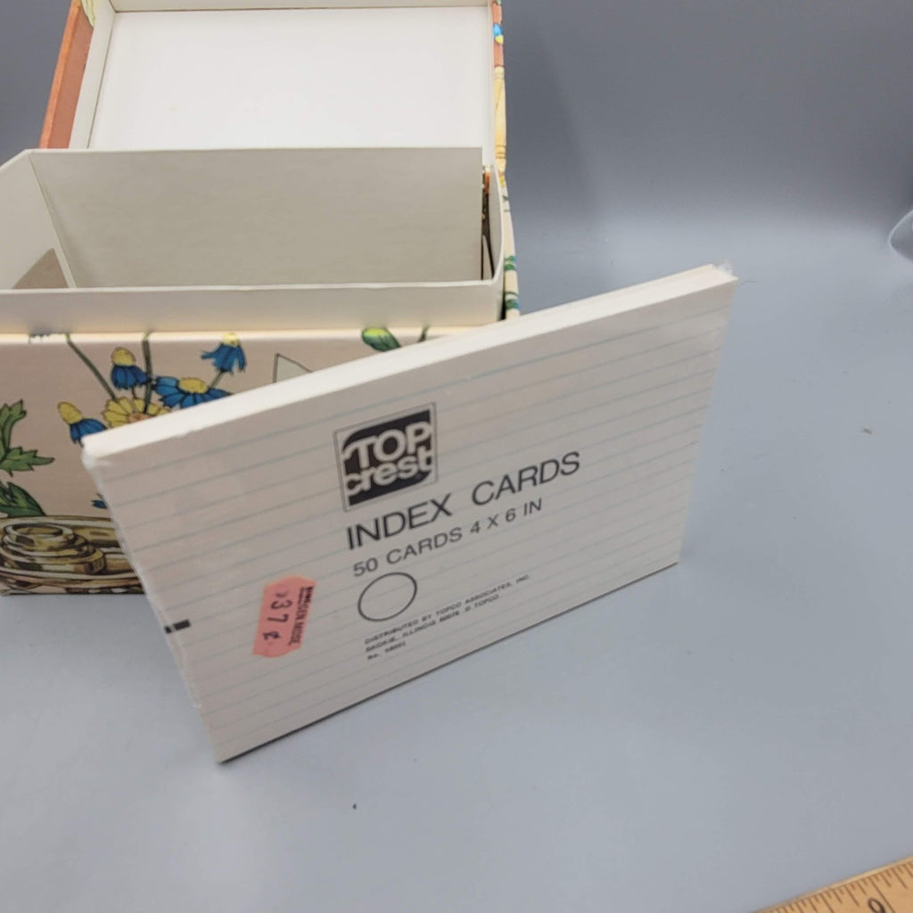 Vintage Index Card Recipe Box w Dividers Chicken Eggs T Cathey