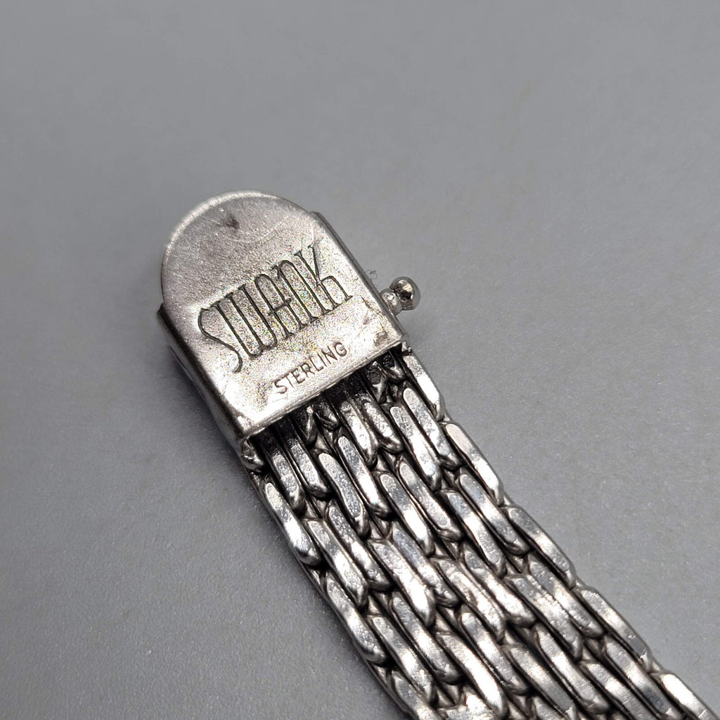 Vtg Swank 17 Jewels Sterling Silver Band Womens Watch Monogram BNM UNTESTED