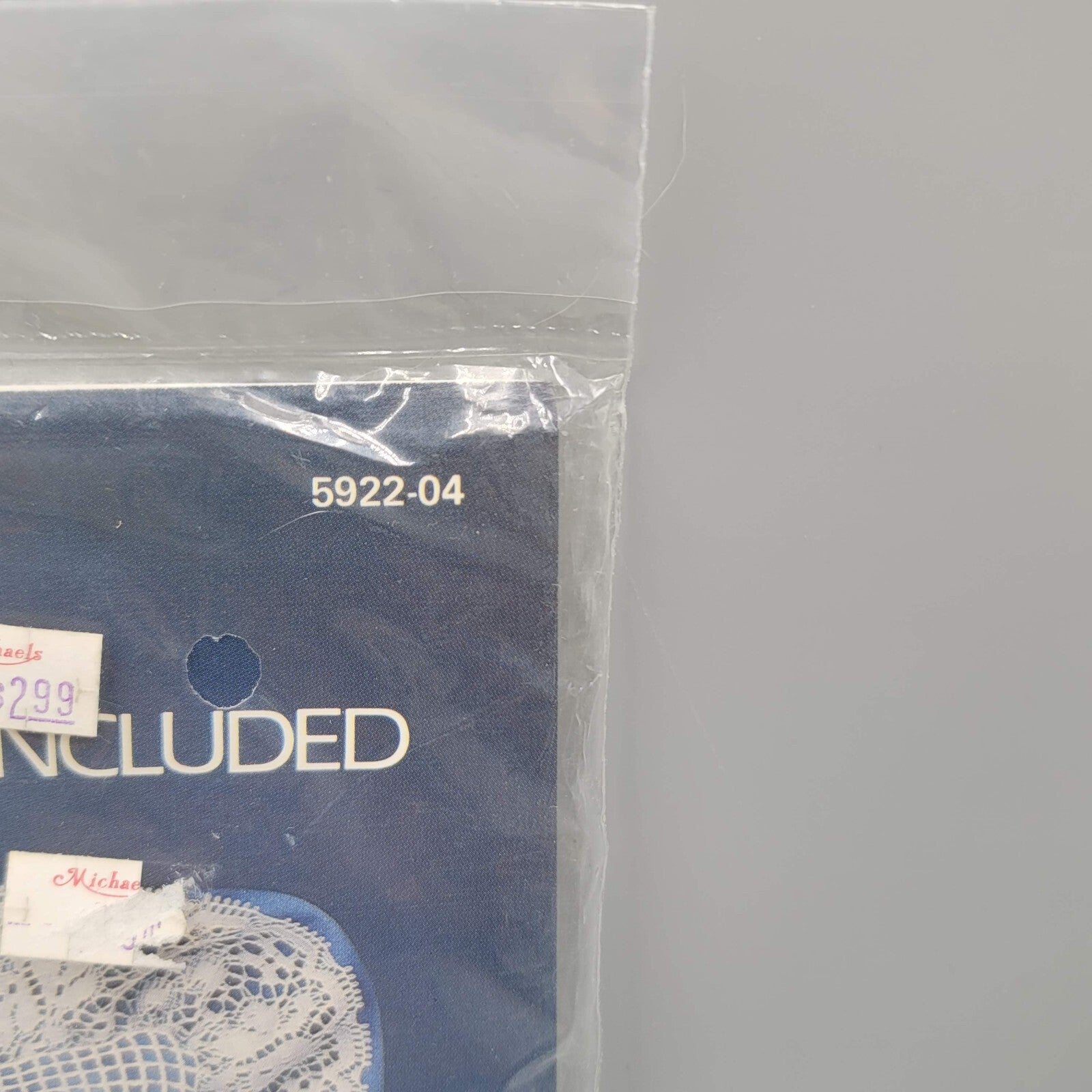 Vintage Red Heart Blue Delft Kit Lace Pillow Kit 5922-04 NOS