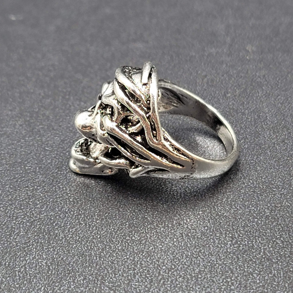 Gothic Biker Screaming Skull Ring Stainless Steel Skeleton Punk Rock sz 9 FS