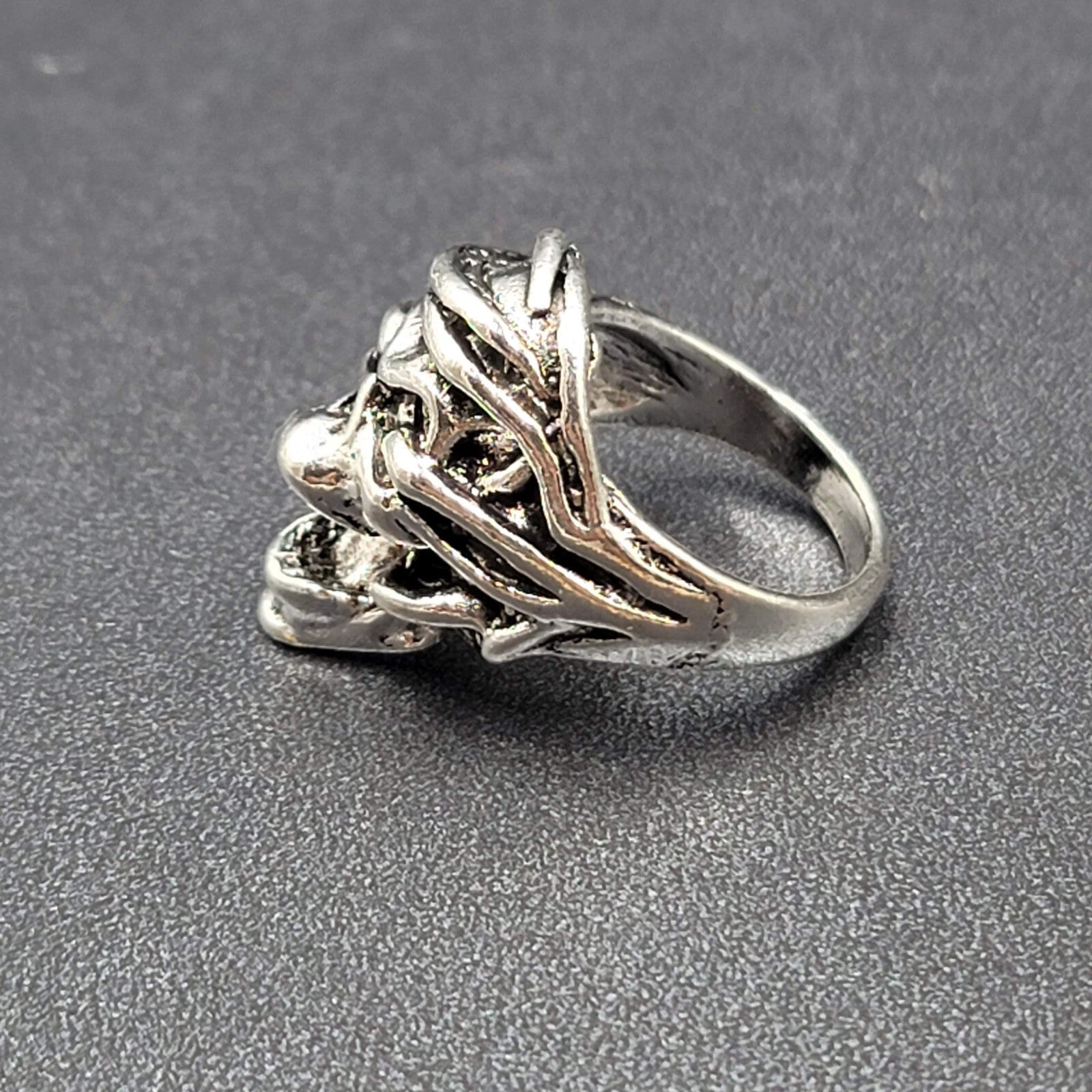 Gothic Biker Screaming Skull Ring Stainless Steel Skeleton Punk Rock sz 9 FS