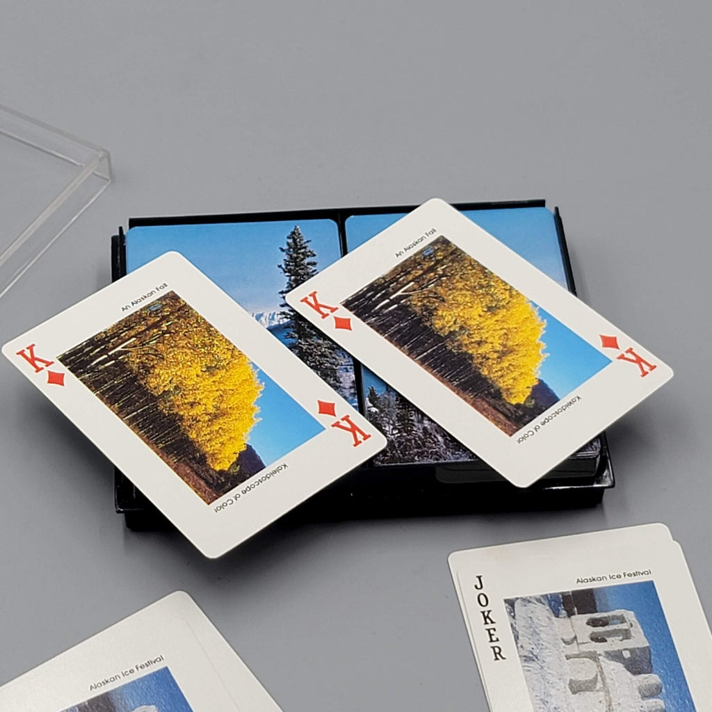 Vintage Playing Cards Souvenir Alaska Two Decks In Plastic Case Alyeska Pipeline