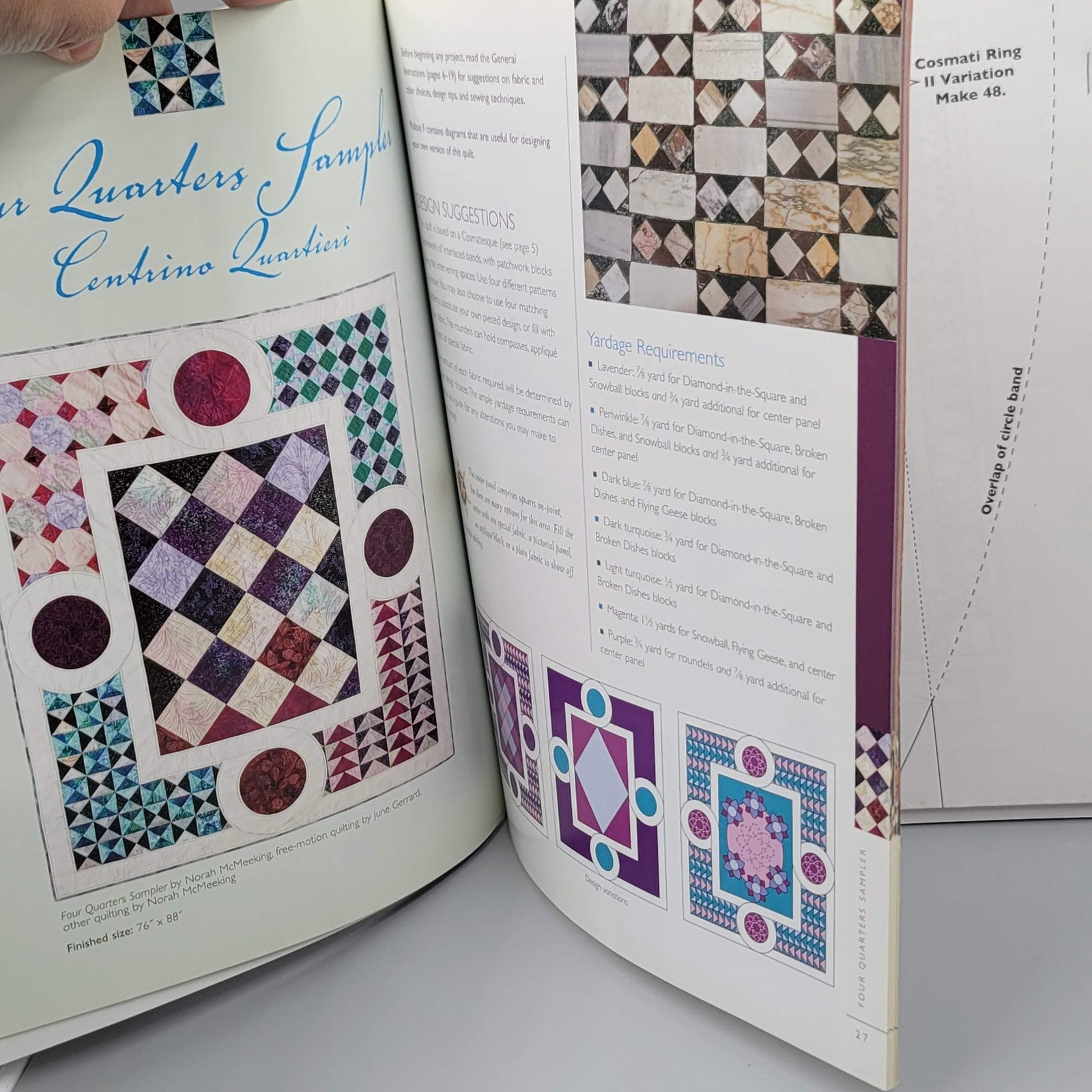 Bella Bella Quilts Norah McMeeking Italian Mosaic Quilt Pattern Book w/ Template
