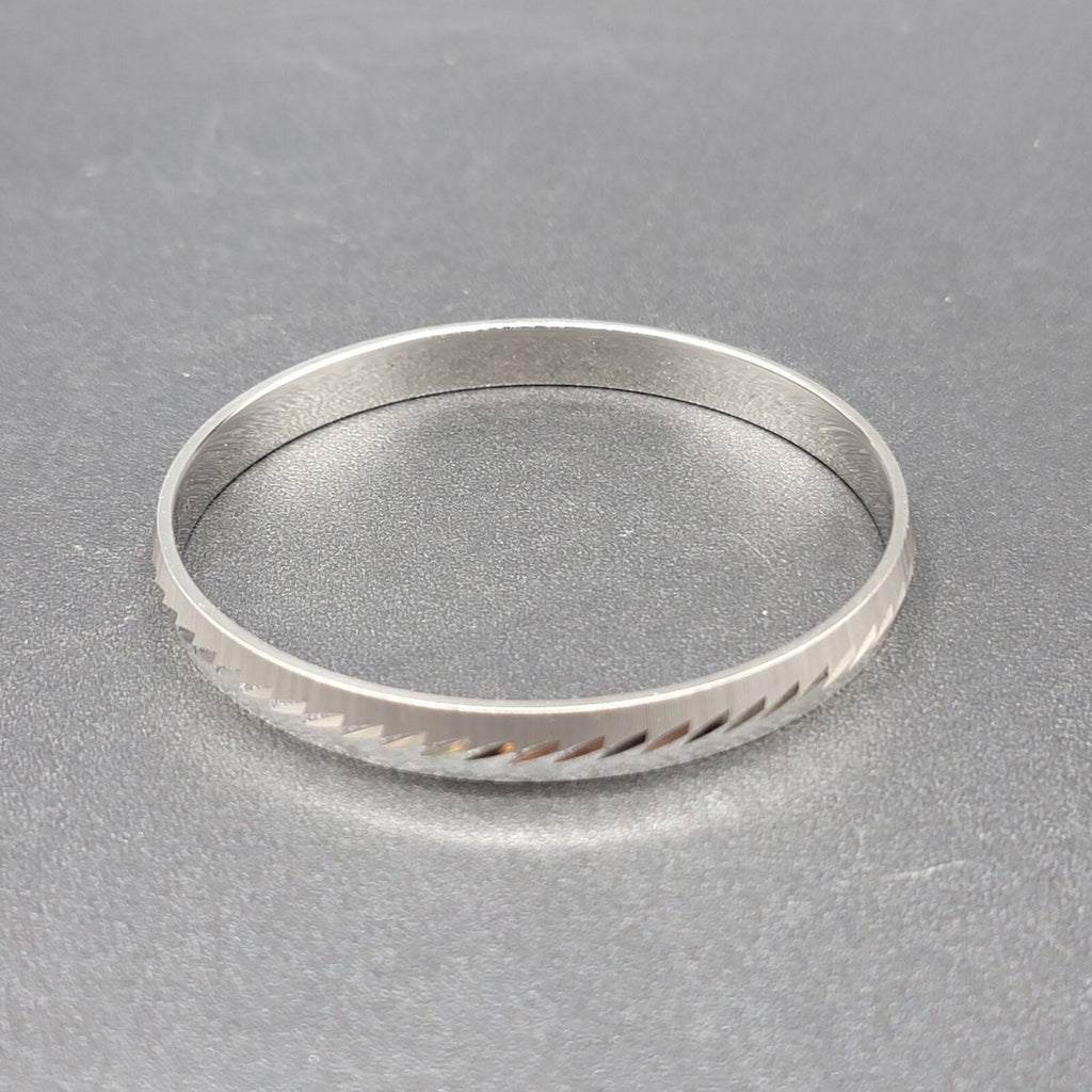Vintage Monet Silver tone Bangle Bracelet L 2.75" diameter