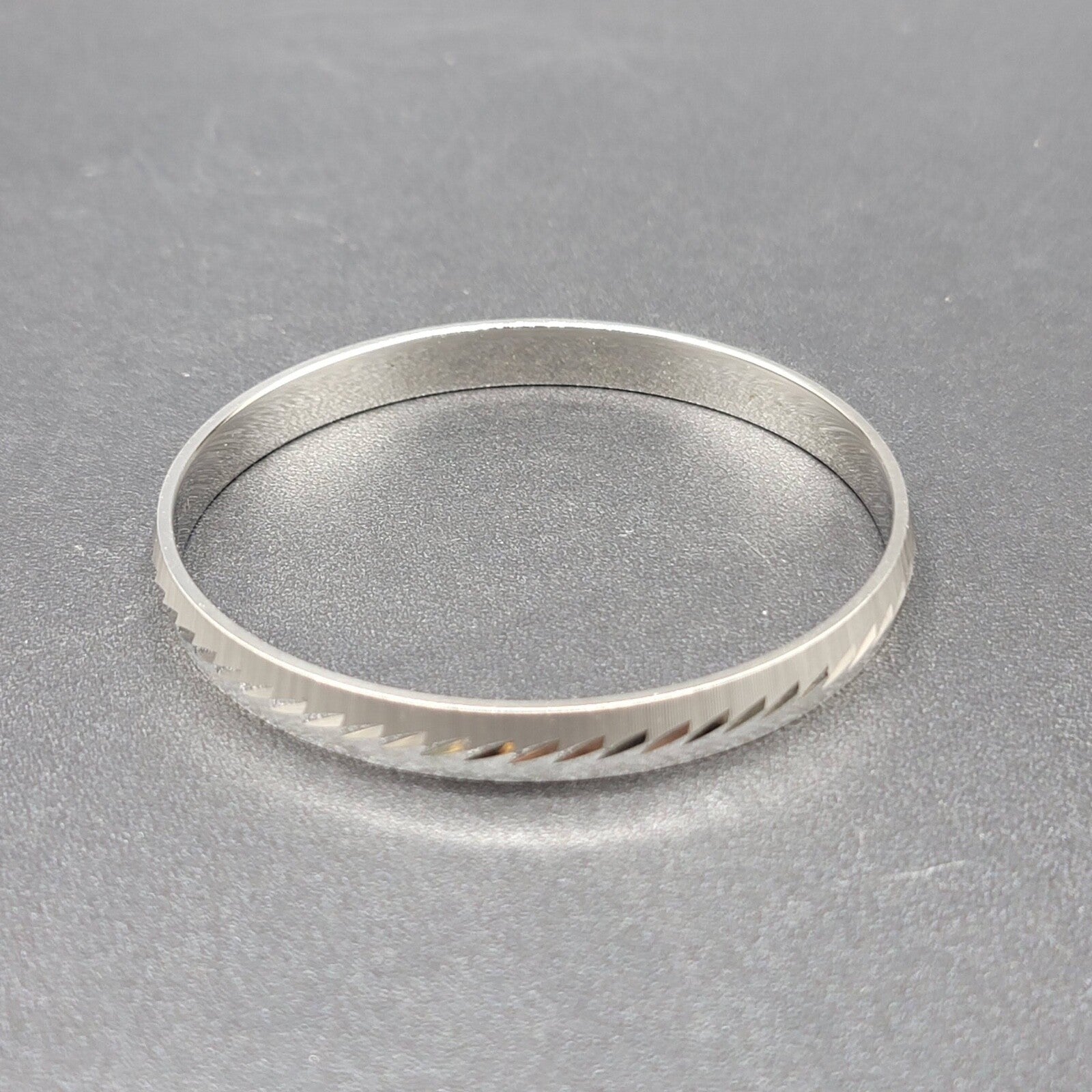 Vintage Monet Silver tone Bangle Bracelet L 2.75" diameter