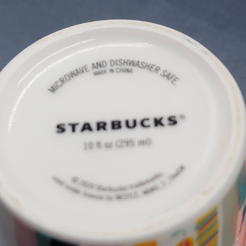 Starbucks Birthday Candles 10 oz Coffee Mug Cup 2020 White Orange Handle