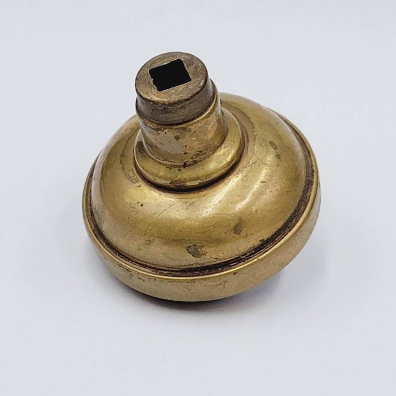 Vintage SINGLE Doorknob Salvage Door Hardware Gold color Indented Design 2.25"