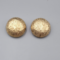 Vintage Castle Cliff Clip on Earrings Large Textured Gold tone Dome 1.25" Heavy