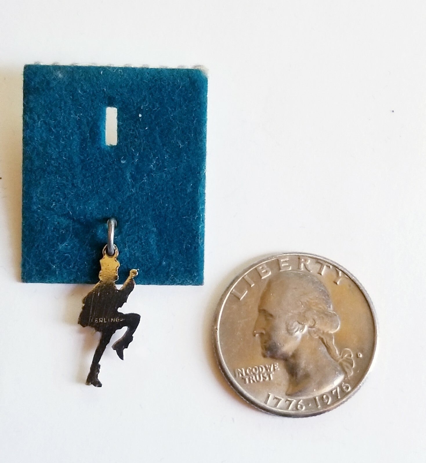 VTG Sterling Silver Enamel Band Leader Drum Major Marching 925 Charm Pendant NOS