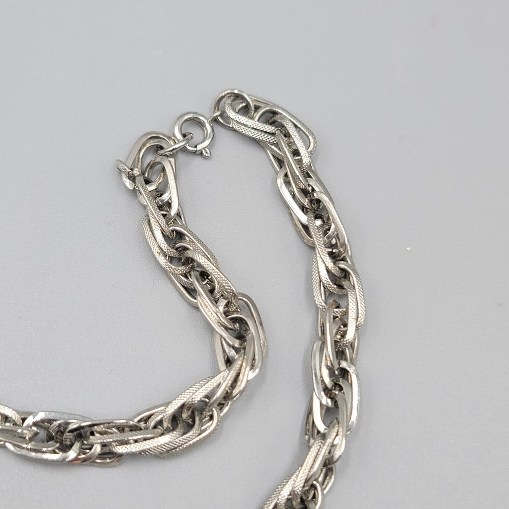 Vintage Statement Chain Necklace Multi Link Long 30" Estate Costume Jewelry
