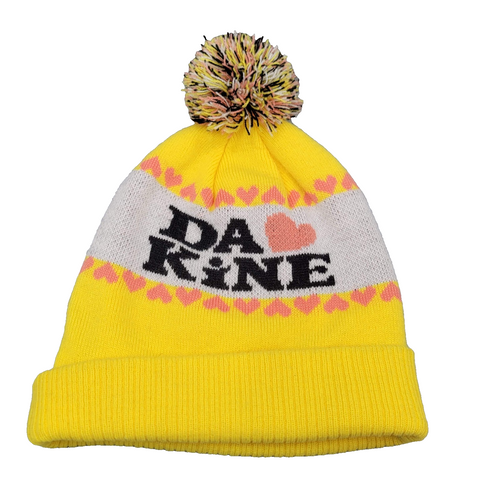 Dakine Beanie Womens One Size Yellow Hearts Pom