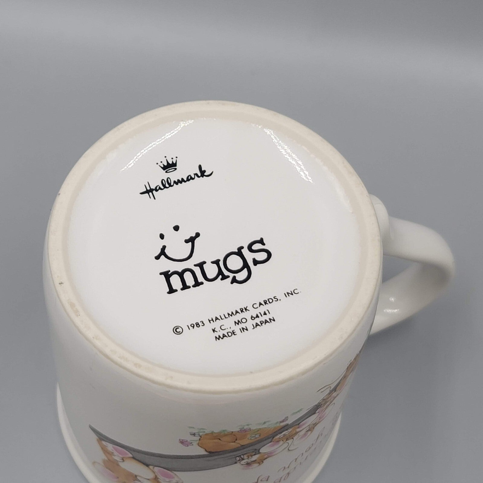 Good Friends are Uplifting COFFEE MUG bunny rabbit mice Hallmark VTG