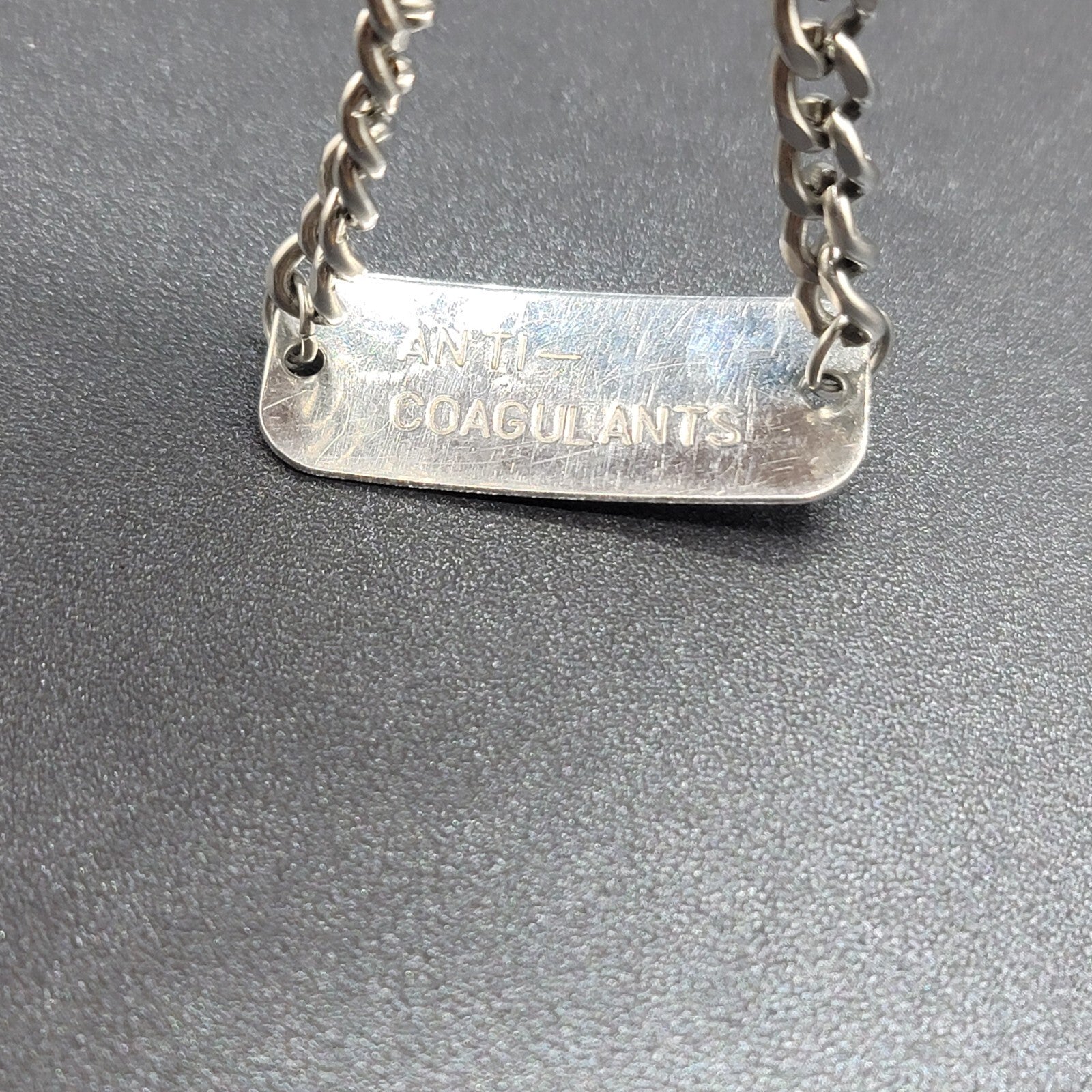 Medical Alert Bracelet  Anti-coagulants Stainless Steel 9" Pre Owned