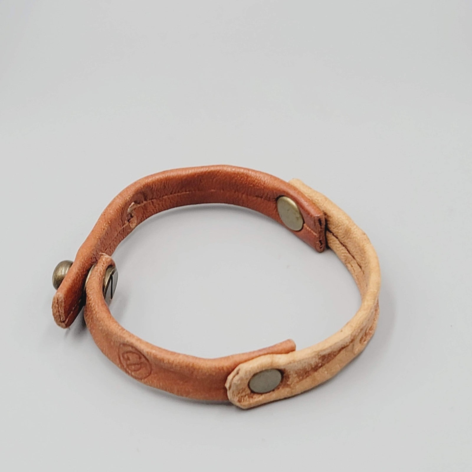Handmade Leather Bracelet Adjustable Unisex Rustic Snap Closure Boho Jewelry Gif