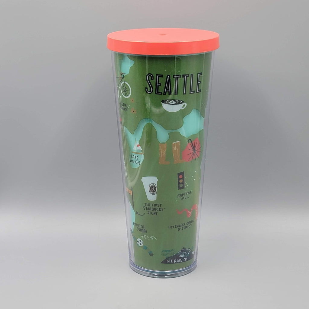 STARBUCKS SEATTLE BEEN THERE SERIES VENTI 24oz COLD CUP TRAVEL TUMBLER NO STRAW
