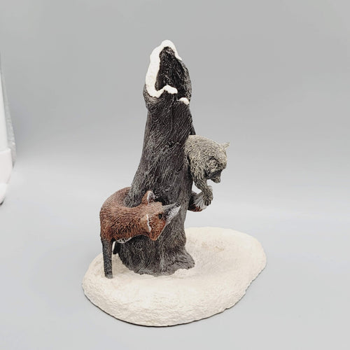 1984 HTF AUS-BEN Cast Bronze RACCOON FOX FIGURINE CHARLES EARNHARDT 6"