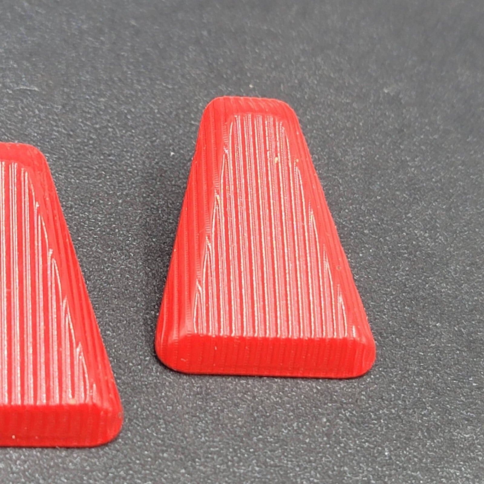 Vintage Pierced Earrings Red Enamel Drop 1.25"
