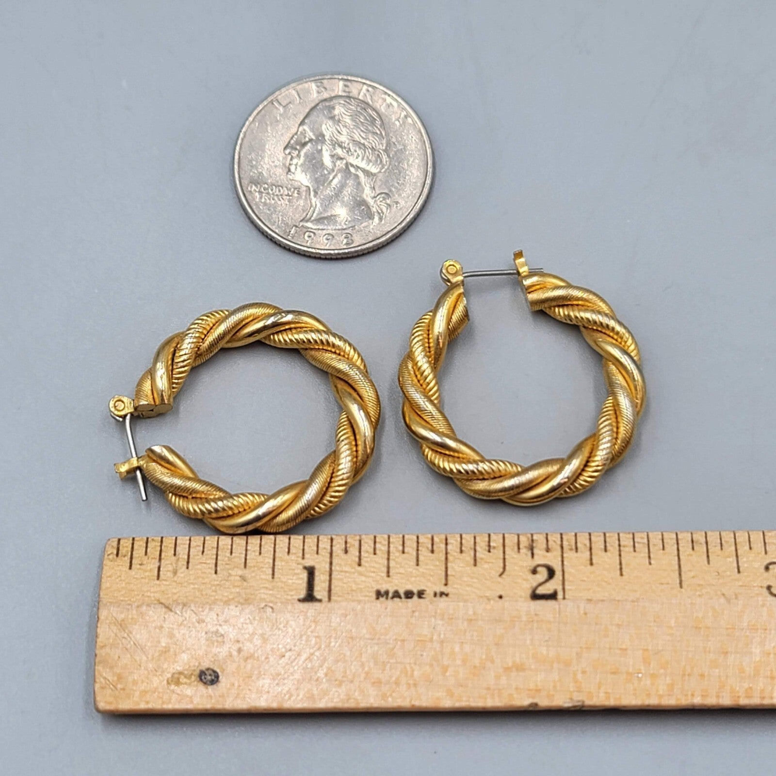 Vintage Pierced Earrings 1 1/8"