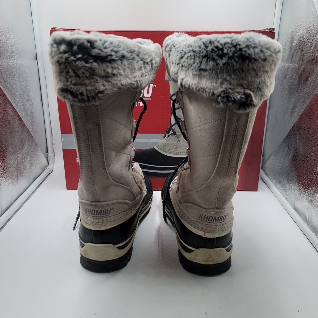 Khombu Emily Suede Leather Faux Fur Winter Snow Boot Sz 7 Grey