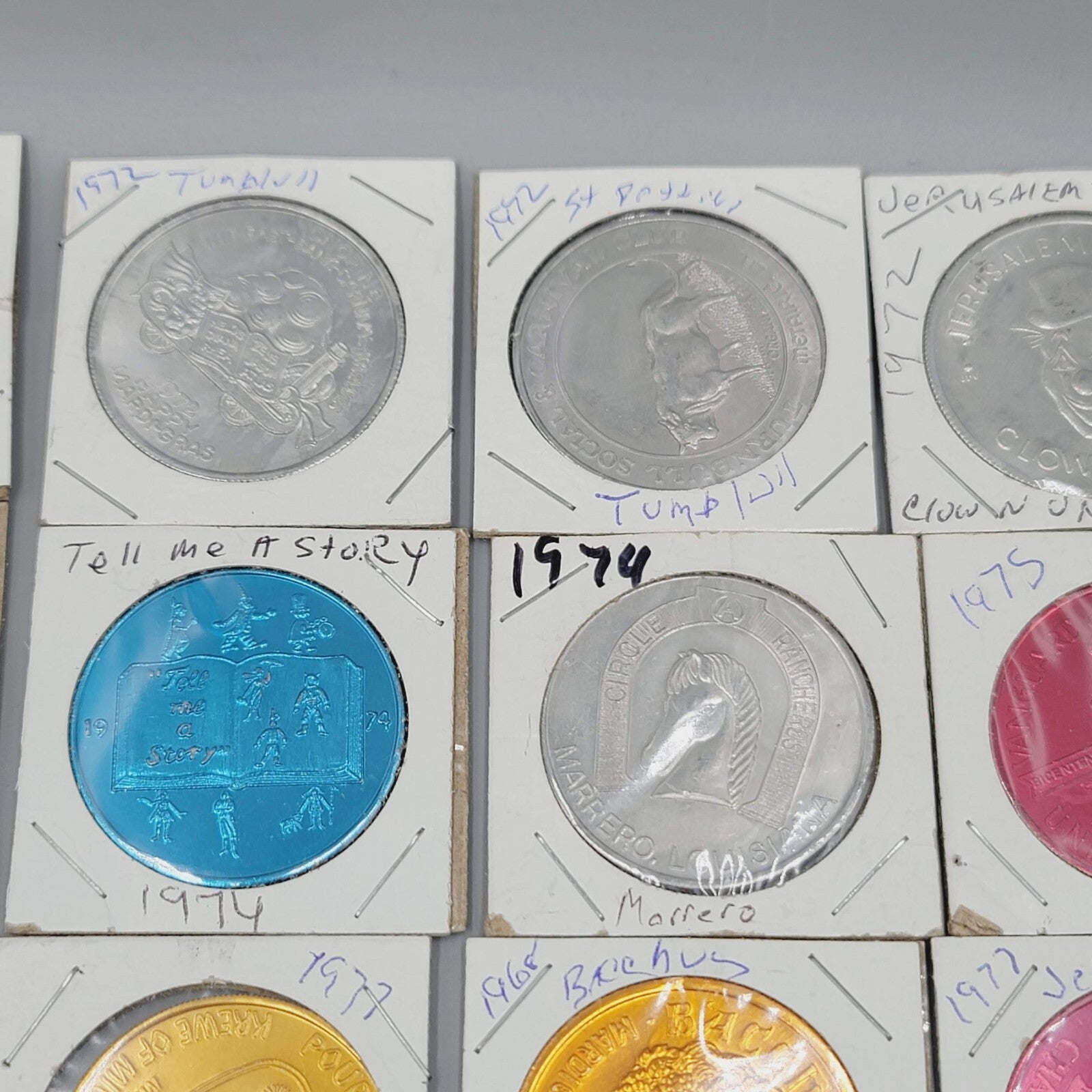 Vintage Mardi Gras Doubloons 39 Pcs token Lot Set PGG Charms 1962-2015