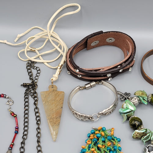 Colorful Jewelry Lot Necklaces Bracelets Beads 27 pcs All Wearble in Good Condit