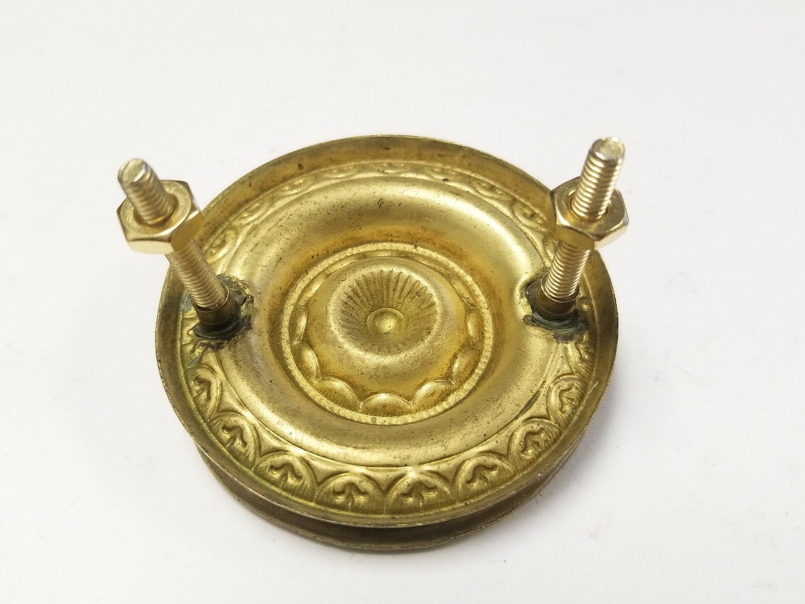 Vintage Brass Drawer Pull Hardware Ornate Floral A202 Design