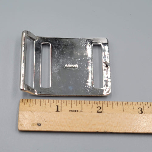 1983 AVON VINTAGE BELT BUCKLE INITIAL R SILVER TONE METAL BLACK ACCENT