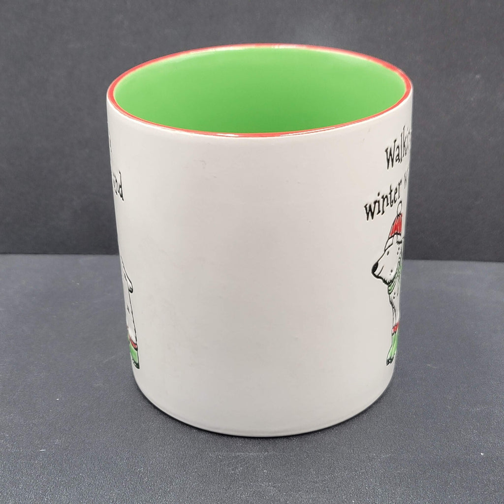 Spectrum Coffee Mug Embossed Walking in a Winter Wonderland Polar Bear Large