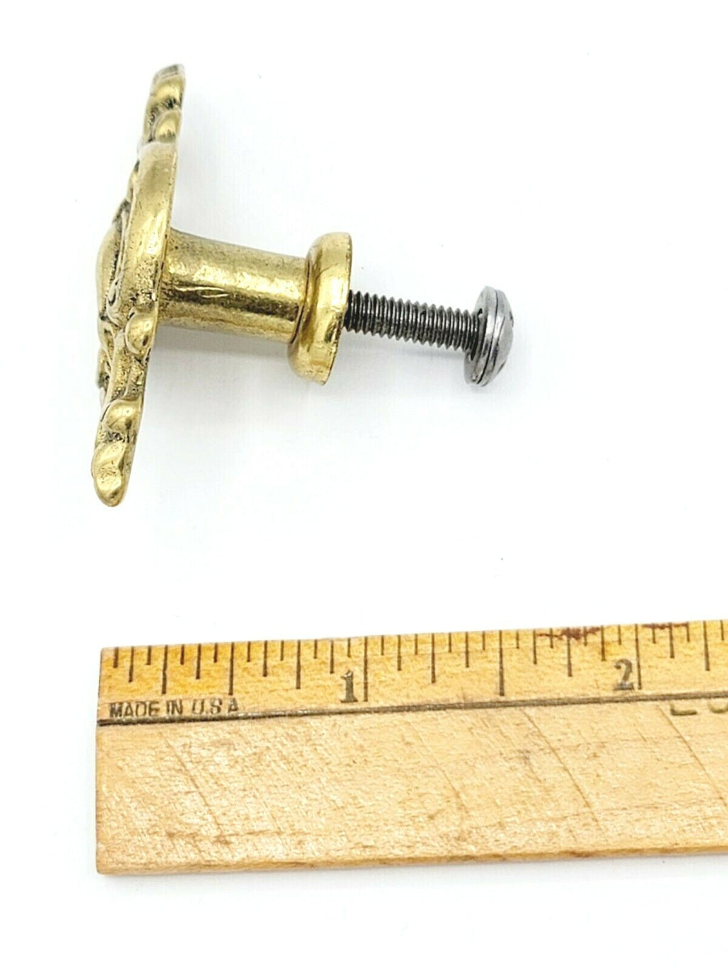 Vintage Brass Drawer Pull Architectural Salvage Hardware 2" x 1"