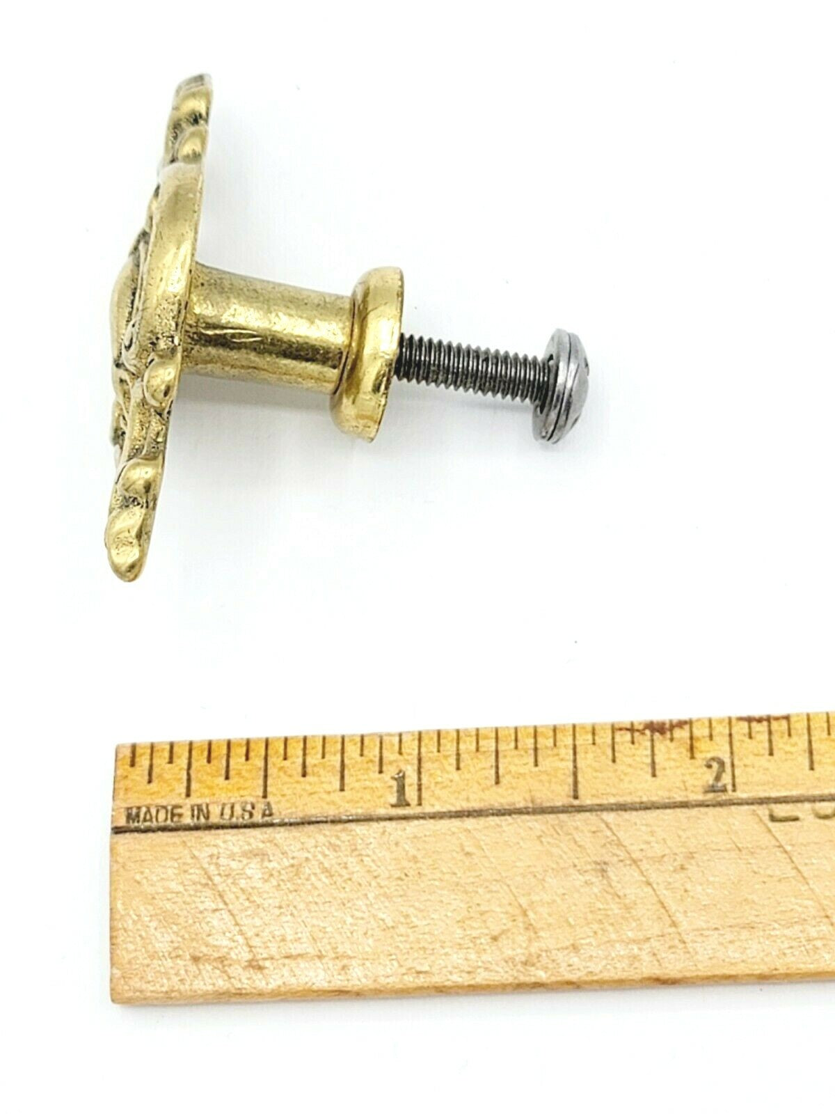Vintage Brass Drawer Pull Architectural Salvage Hardware 2" x 1"