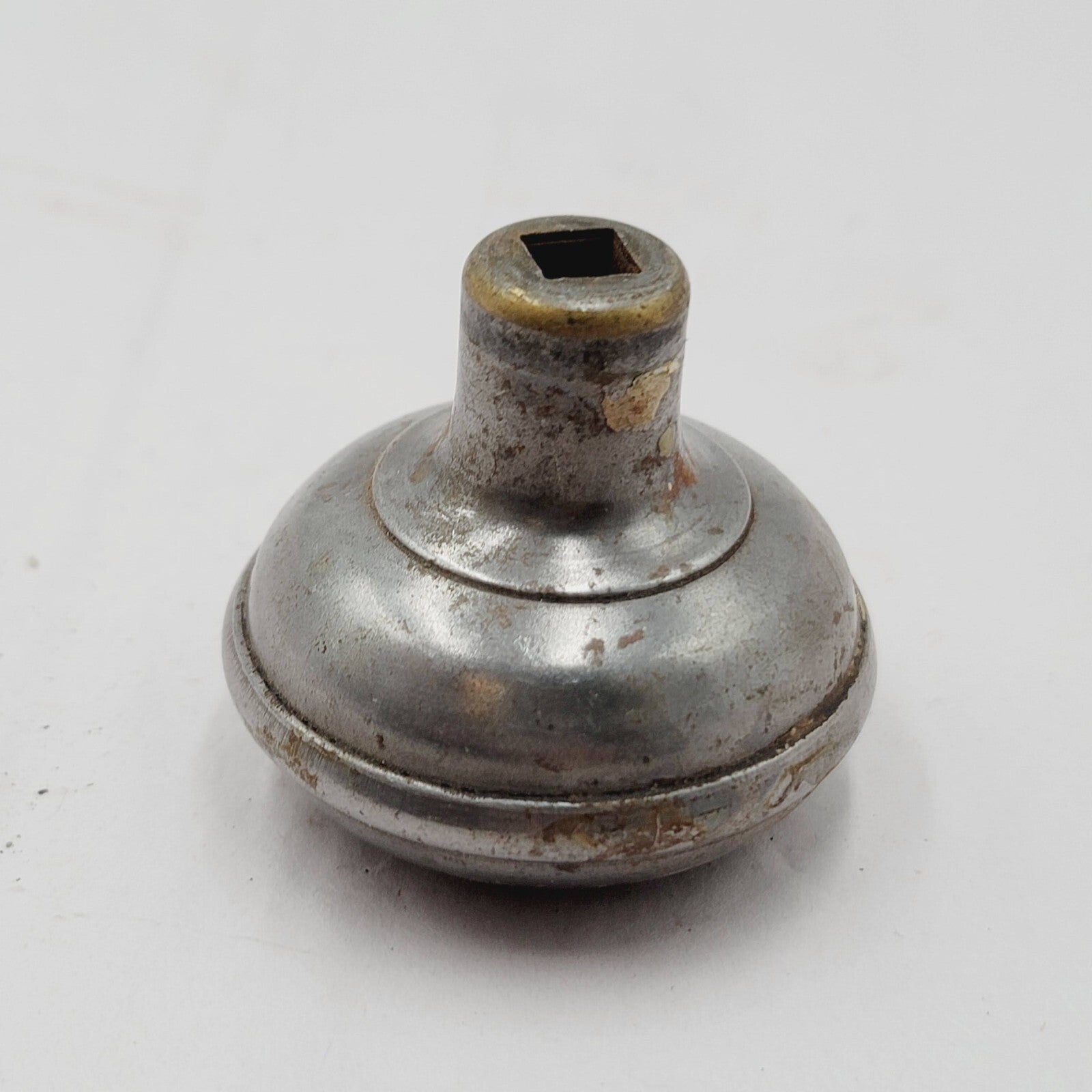 Vintage SINGLE Ringed Steel Doorknob Salvage Door Hardware 2.25" (201)