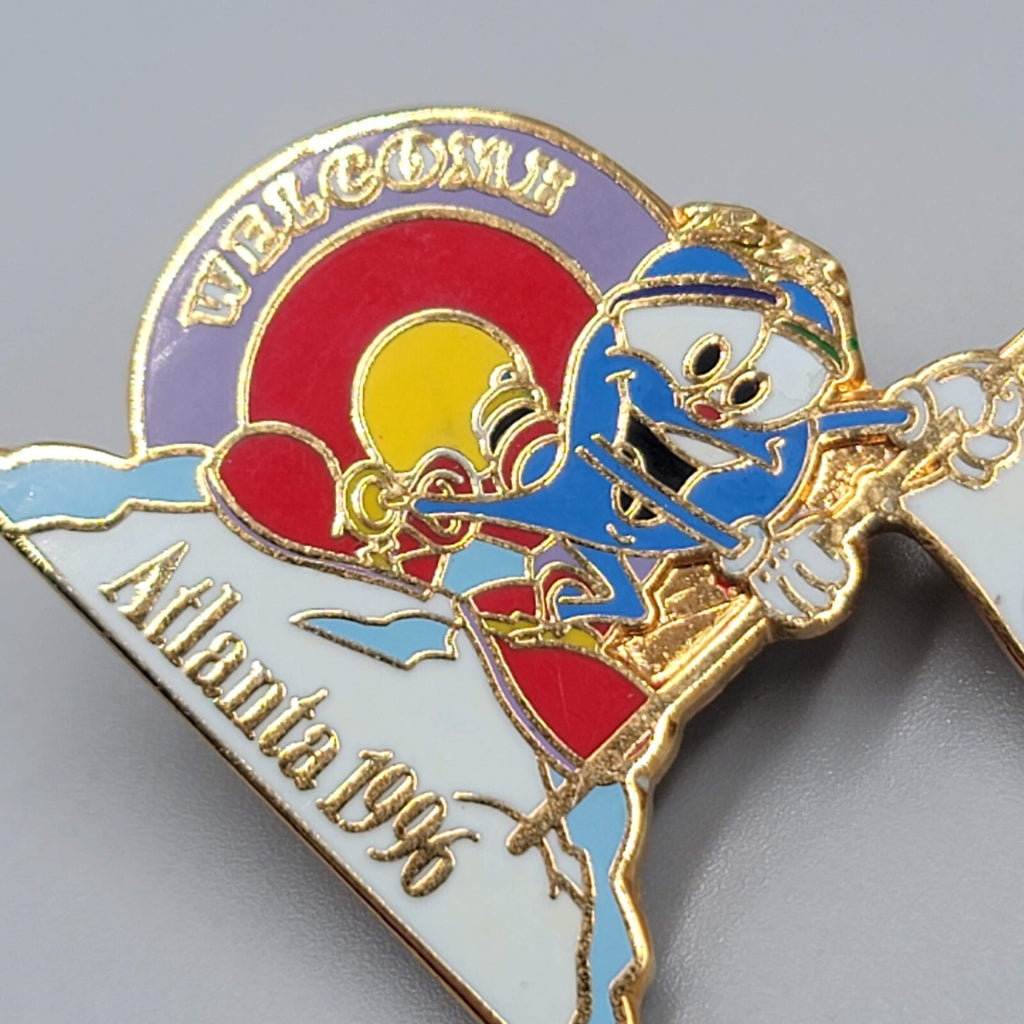 Vintage USA Olympic Atlanta 1996 Welcome Izzy Mascot Pin Lot of 2