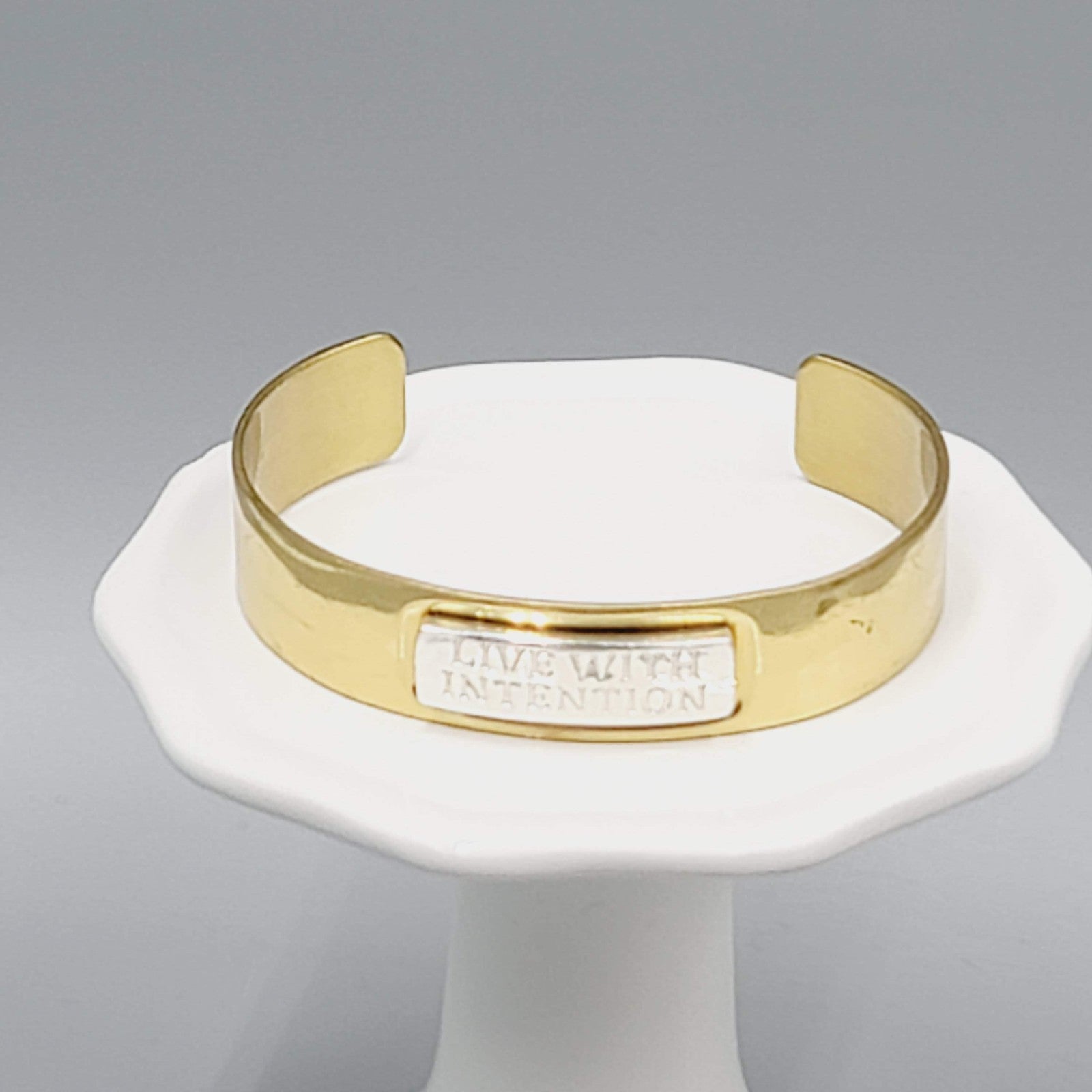 Rustic Cuff 2 Tone Live With Intention Gold & Silvertone Cuff Bracelet