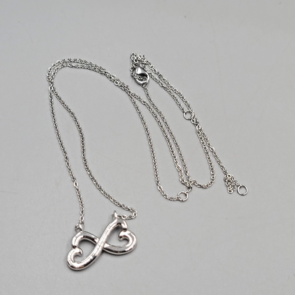 Infinity Heart Pendant Necklace Silver Plated 14" 16" 18" 20"