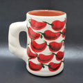 Mexico Clay Coffee Mug Red Chili Peppers Handmade Souvenir