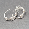Pierced Earrings Silver Plated Crystal Hoops Dangle 1"