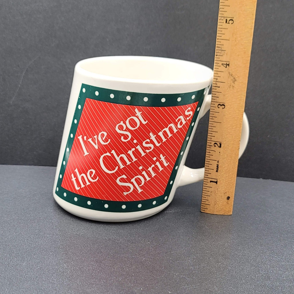 Vintage Holiday Papel Coffee Mug Slants Ive Got Christmas Spirit