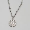 American Eagle Outfitters aeo Crystal Pendant Necklace Silver tone Chain 14"-16"